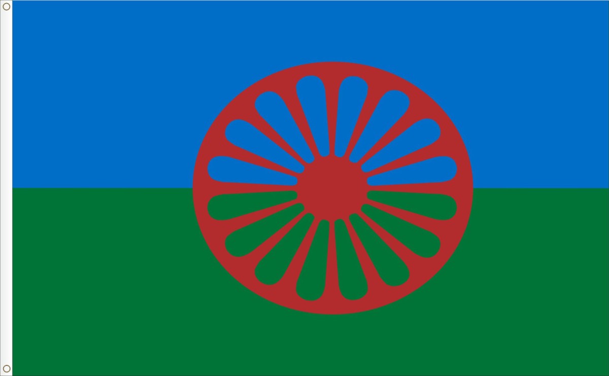 Bandera Gitana o Romaní. Movimiento Internacional gitano. Tamaño L